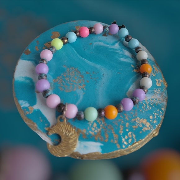 Hand Crafted Colorful Beaded Kids Bracelet - Picture 2 of 2